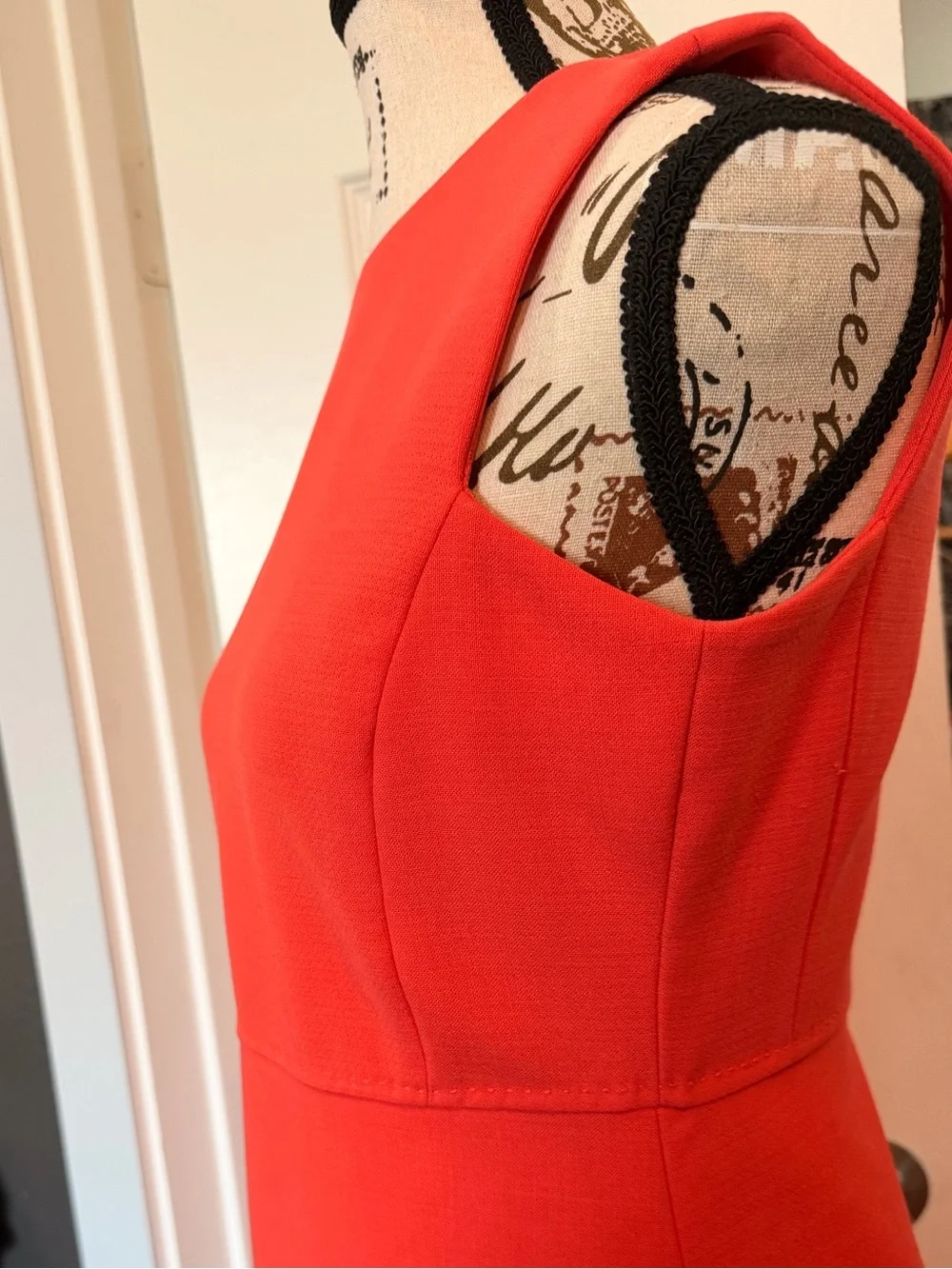 Tory Burch Red Wool Blend Sleeveless Sheath Dress Size 4 Pocket Detail
